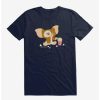 Guys * | Buy Gremlins Suprised Gizmo Eating Popcorn T-Shirt