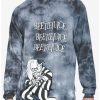 Guys * | Best Deal Beetlejuice Cartoon Dark Wash Long-Sleeve T-Shirt Black