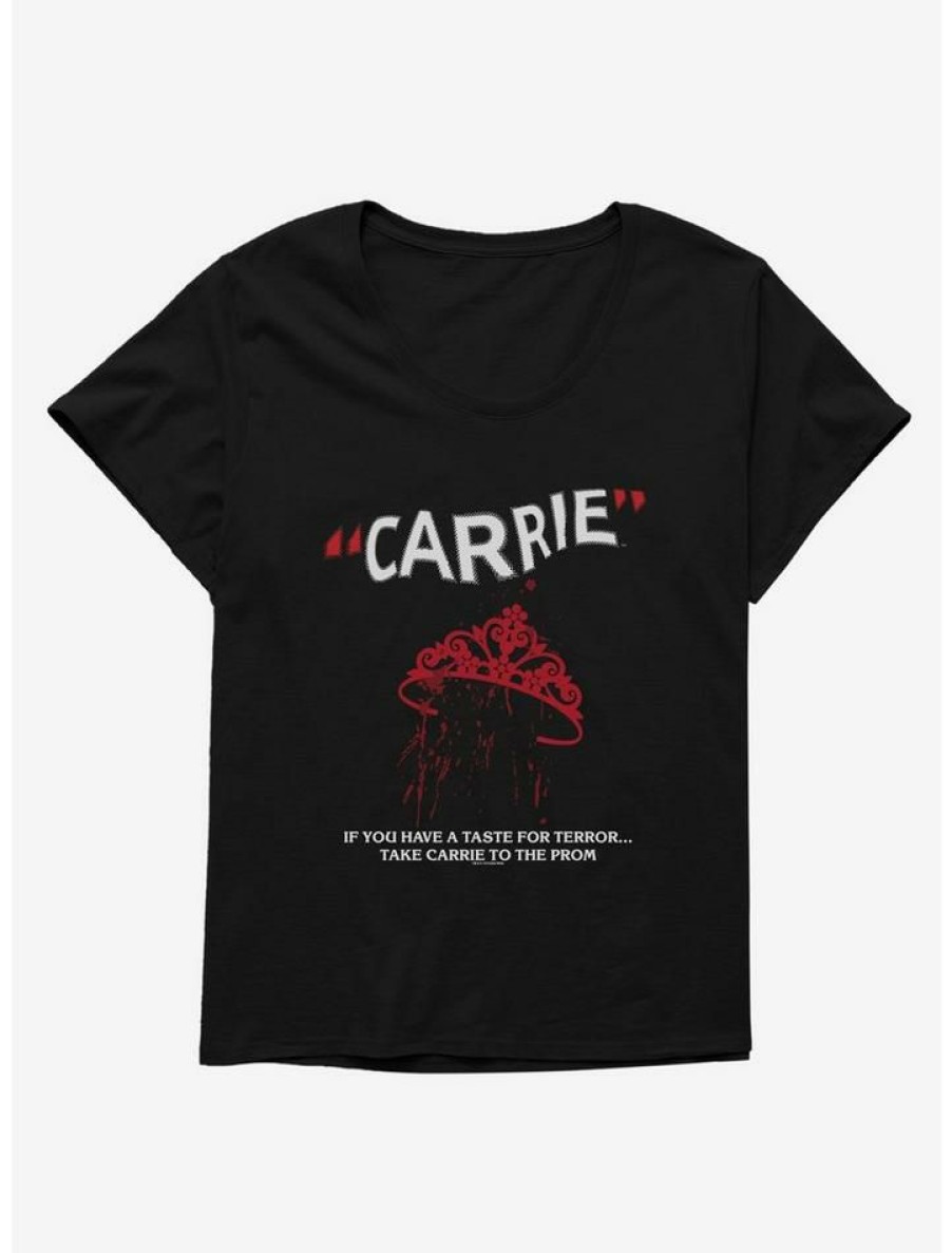 Tees * | Cheap Carrie 1976 Crown Splatter Girls T-Shirt Plus Size Black