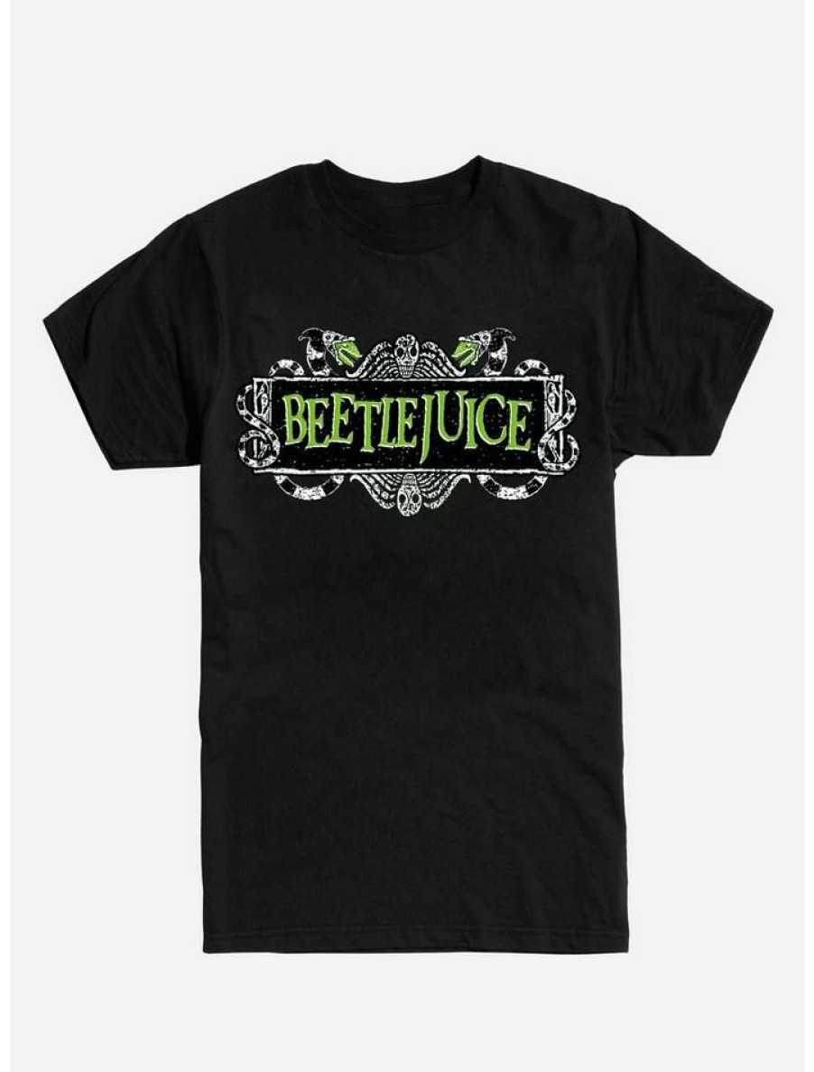 Guys * | Best Pirce Beetlejuice Title T-Shirt Black