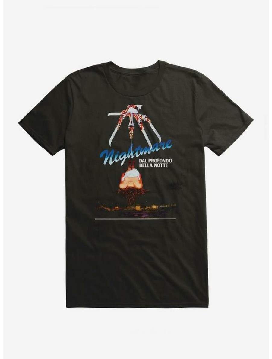 Tees * | Wholesale A Nightmare On Elm Street Italian Movie Poster T-Shirt Black