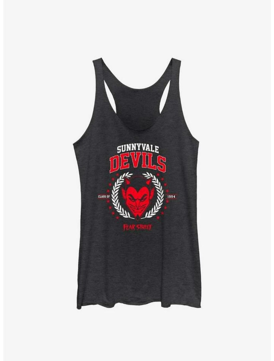 Girls * | Hot Sale Fear Street Sunnyvale Devils Girls Tank Blk Htr