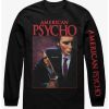 Guys * | Flash Sale American Psycho Patrick Bateman Long-Sleeve T-Shirt Black