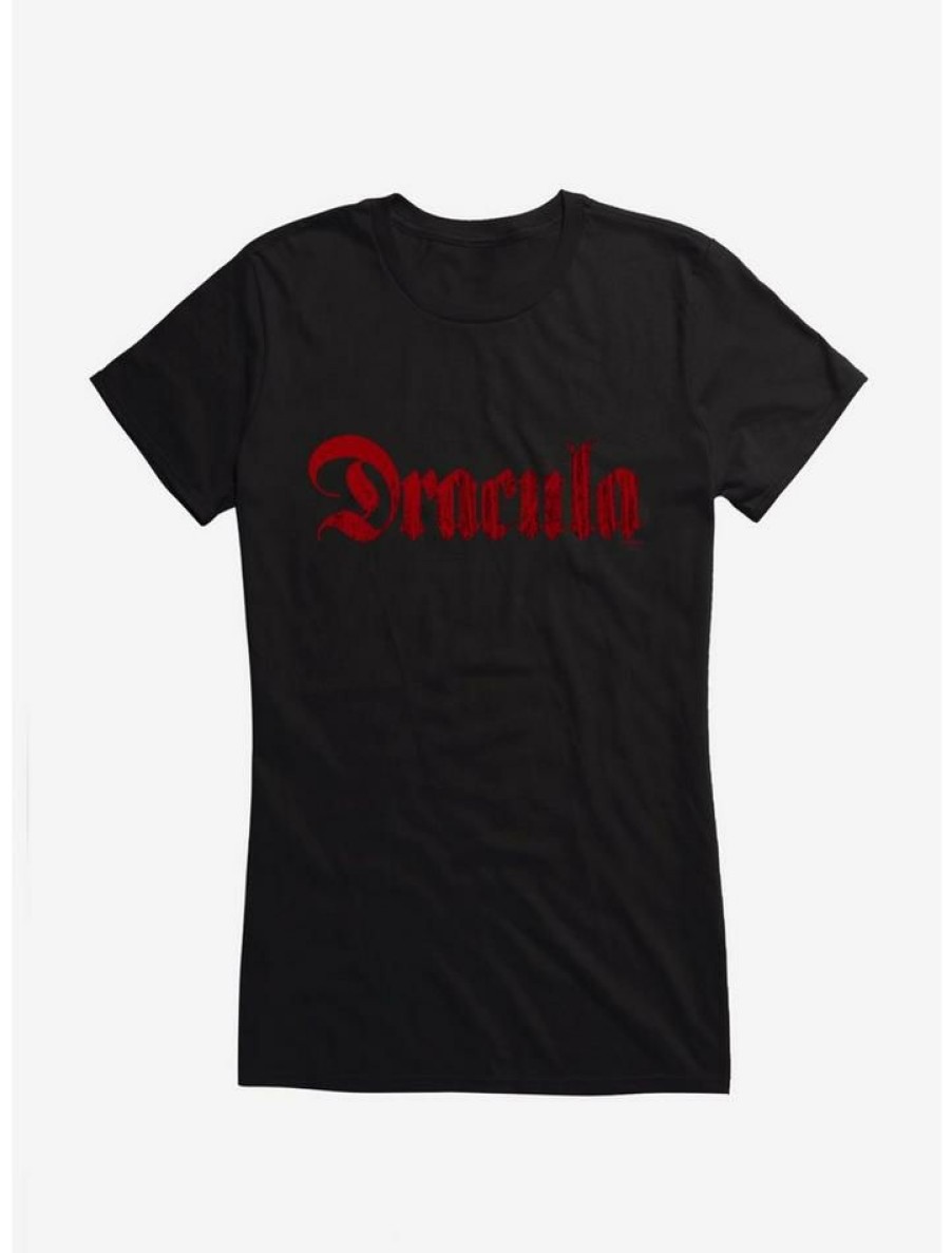 Tees * | Best Deal Universal Monsters Dracula Logo Script Girls T-Shirt