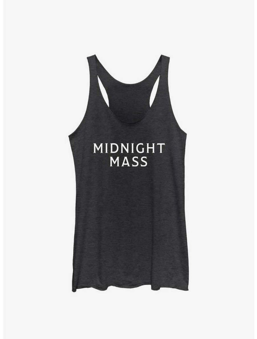 Girls * | Deals Midnight Mass Logo Girls Tank Blk Htr