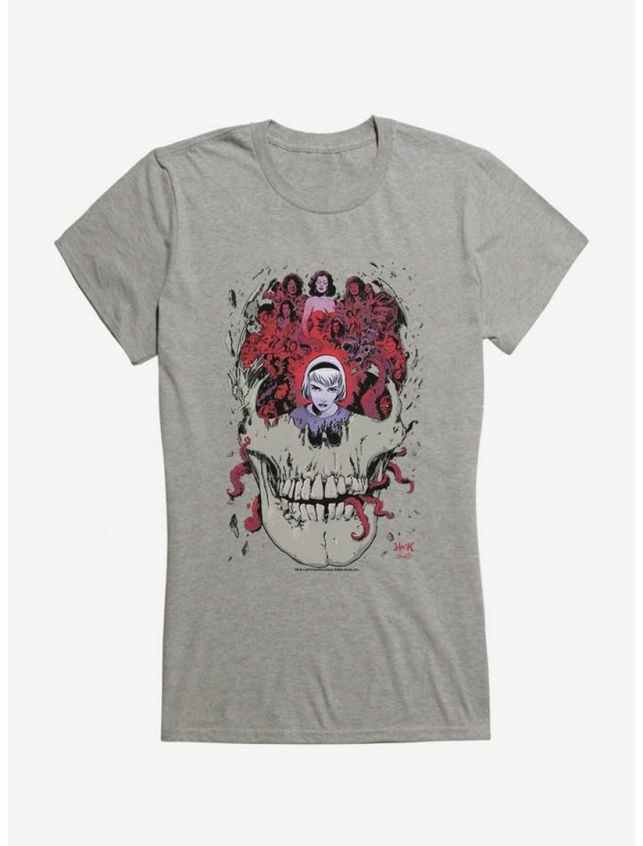 Tees * | Top 10 Chilling Adventures Of Sabrina Skull Girls T-Shirt