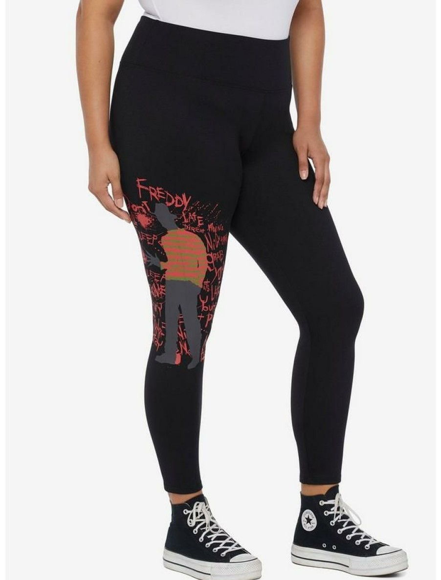 Plus * | Hot Sale A Nightmare On Elm Street Freddy Silhouette Leggings Plus Size Multi