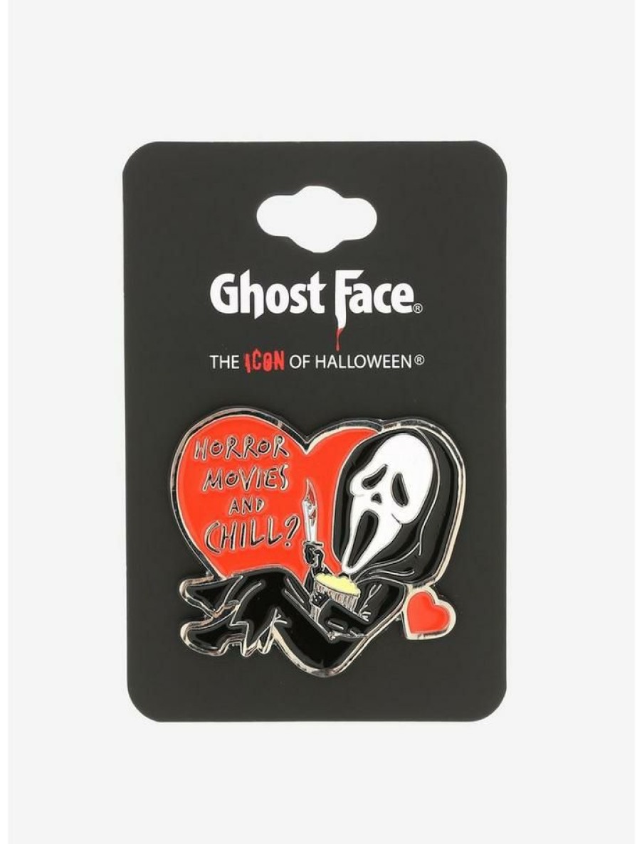 Accessories * | Best Pirce Scream Ghost Face Horror Movies & Chill Enamel Pin