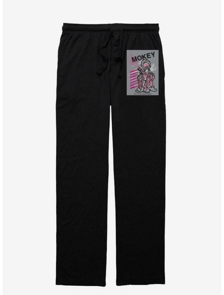 Guys * | Best Pirce Jim Henson'S Fraggle Rock Mokey Pajama Pants Black