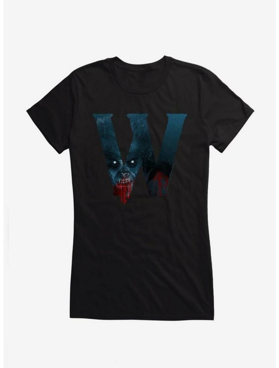 Tees * | Top 10 Universal Monsters The Wolf Man Vicious Script Fill Girls T-Shirt