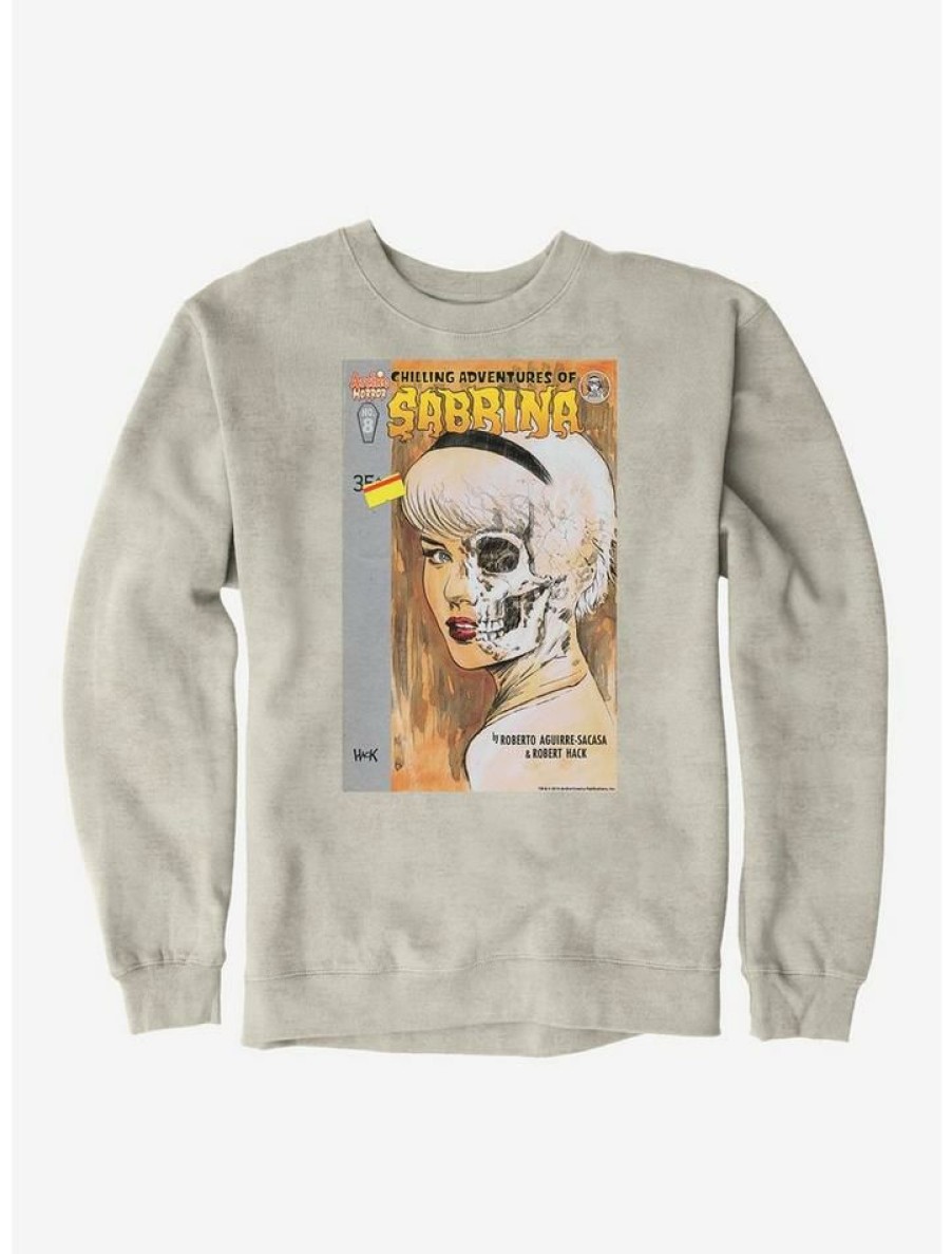 Guys * | Best Deal Archie Comics Chilling Adventures Of Sabrina Half Skull Sweatshirt