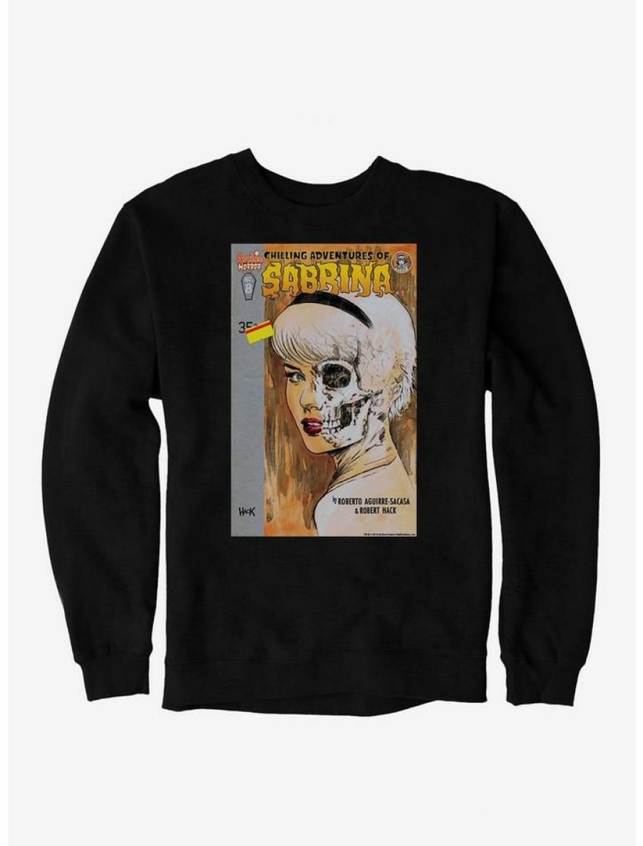 Guys * | Best Deal Archie Comics Chilling Adventures Of Sabrina Half Skull Sweatshirt