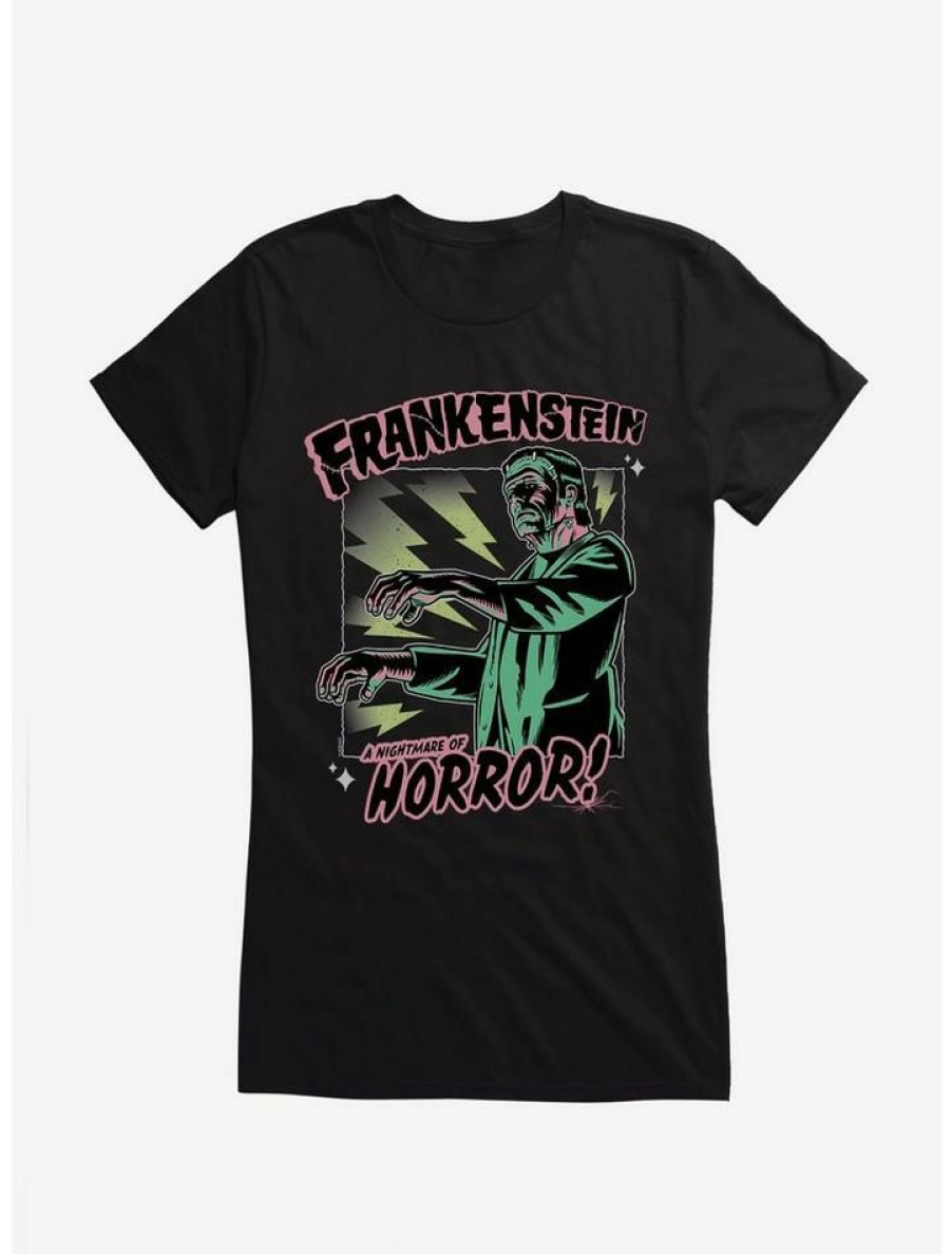 Tees * | Deals Universal Monsters Frankenstein Nightmare Of Horror Girls T-Shirt Black