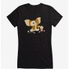 Tees * | Budget Gremlins Suprised Gizmo Eating Popcorn Girls T-Shirt