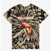 Tees * | Top 10 Halloween Pumpkin Knife Tie-Dye Boyfriend Fit Girls T-Shirt Plus Size Multi