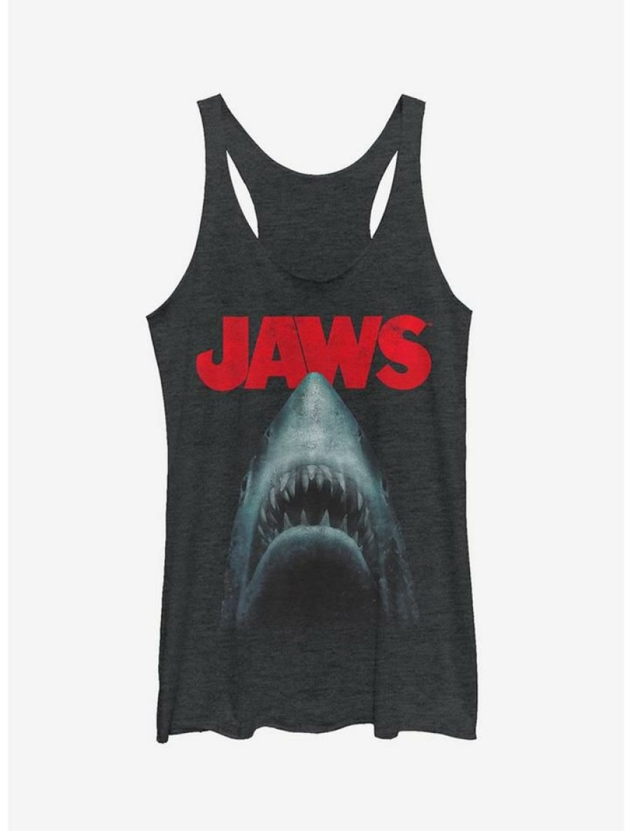 Girls * | Buy Shark Teeth Poster Girls Tank Blk Htr