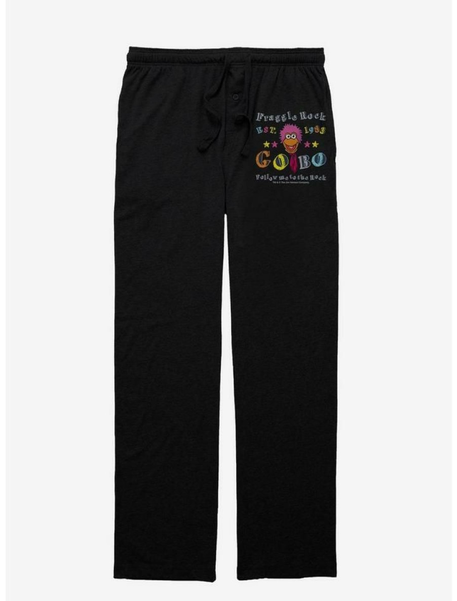 Guys * | Top 10 Jim Henson'S Fraggle Rock Follow Me To The Rock Pajama Pants Black