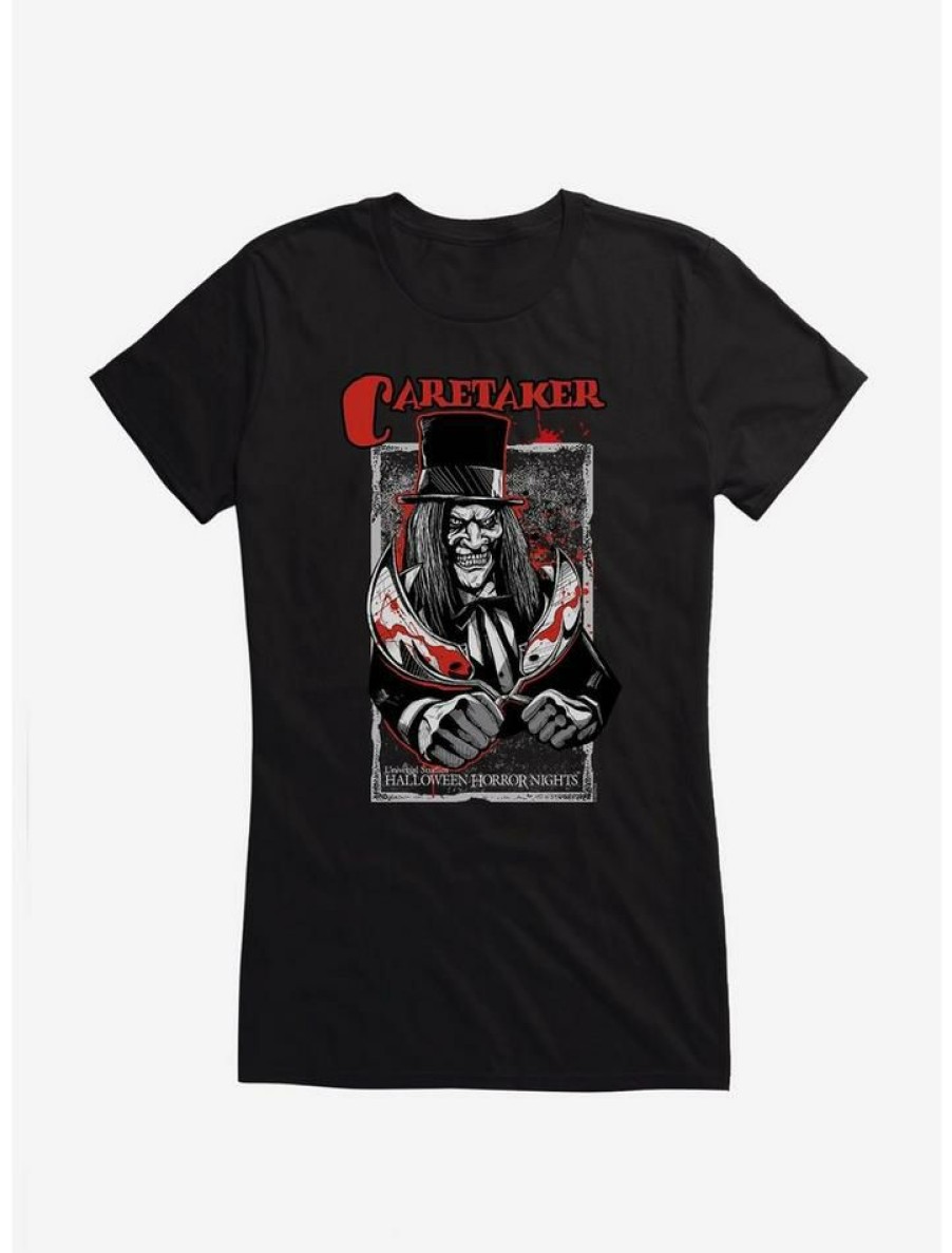 Tees * | Top 10 Halloween Horror Nights Caretaker Girls T-Shirt Black