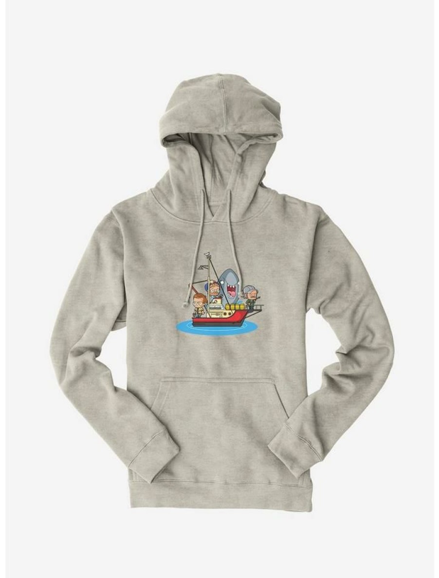 Guys * | New Universal Jaws Boat Crew Kawaii Hoodie